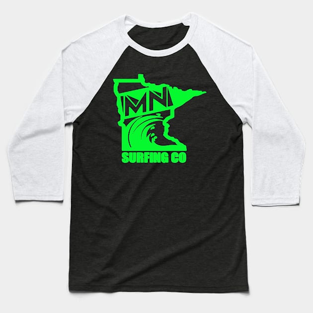 MN Surfing Green Baseball T-Shirt by MNsurfing